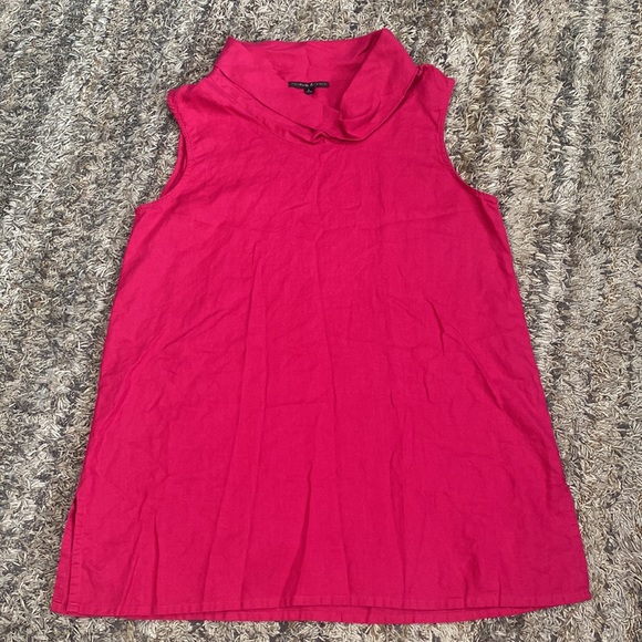 Preston & York sleeveless tunic length cow neck 100% linen top size large - Picture 8 of 8